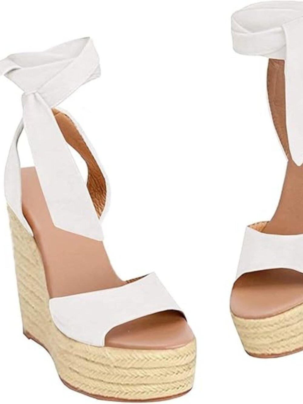 Women's Wedge Sandals Open Toe Espadrilles Platform Ankle Strap Lace Up Summer S